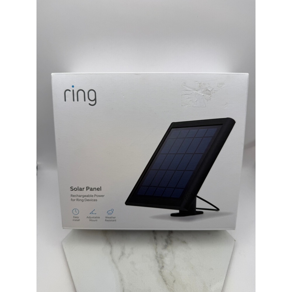 Ring Solar Panel for Ring Devices Black Weather Resistant Adjustable Mount